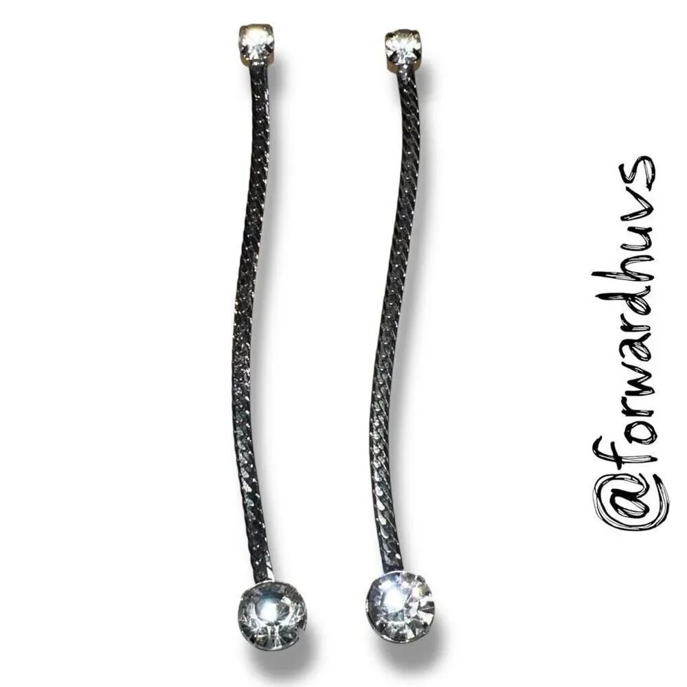Bundle Sale 3 for $15 | Industrial Style Drop Earrings – Clear Rhinestones
